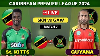 Guyana Amazon Warriors vs St Kitts amp Nevis Patriots Live 7th Match  GAW vs SKNP Live [upl. by Mailliw]