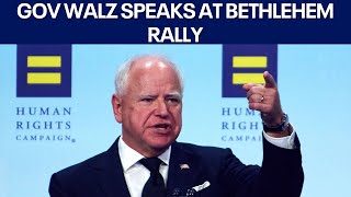 Gov Tim Walz speaks at Bethlehem campaign rally [upl. by Lon]