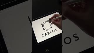 carlos  Procreate Logo Design 💫 logodesign designprocess adobeillustrator procreate [upl. by Aineval]