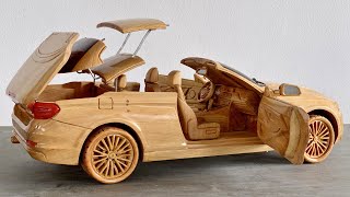 Wood Carving  BMW 420i Convertibles  Woodworking Art [upl. by Saucy]