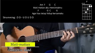 Kunci Gitar Mudah Matimatian  Gub3rnur Band  Lagu FTV Matimatian aku mencintaimu [upl. by Esorbma]