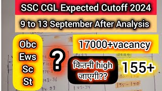 SSC CGL 2024 Expected Cutoff 😱9 to13 September को analysis k बाद इतनी high 😰ssccutoff [upl. by Eita540]