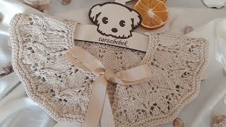 Kolay örgü yakavintage erantis çiçeği patterndesign elorgusu babyknits babycrochet [upl. by Knutson]