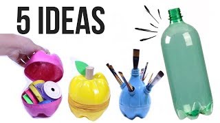 5 Ideas de reciclaje con Botellas de Plastico [upl. by Georges]