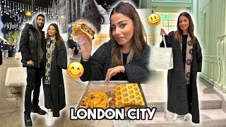 COME HARRODS amp PRADA CAFE WITH US IN LONDON CITY 😍 FAMOUS QATAR BURGER SPOT [upl. by Frolick]