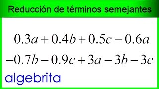 Reducción de términos semejantes de diversas clases con enteros y decimales 62 [upl. by Ecar]