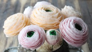 Realistic Sugar Ranunculus Flower Tutorial  Edible Gumpaste  Cake Decorating  Sugar Roses [upl. by Kcirdneh187]