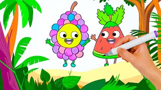 Let’s Color Along with the Healthy food Song SingAlong amp Coloring Fun for Kids coloring kidssongs [upl. by Frederico]