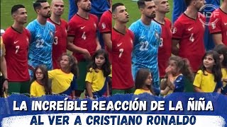 La increíble reacción de una niña al ver a Cristiano Ronaldo al lado de ella en la Euro Copa [upl. by Secnirp61]