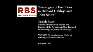 Ideologies of the Codex in Richard Hakluyt and John Smith [upl. by Tavie]