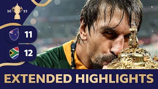 EXTENDED HIGHLIGHTS  Rugby World Cup 2023 final  New Zealand v South Africa [upl. by Ardnauq344]