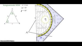 Dreiecke konstruieren  Kongruenzsatz WSW [upl. by Hayyikaz211]