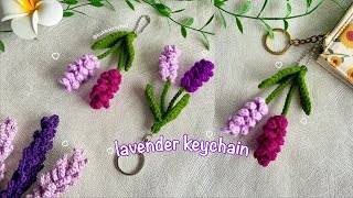 Crochet Lavender Keychain 💜  Step by Step Tutorial Lavender Keychain Beginnerfriendly 💜 [upl. by Cavanagh507]