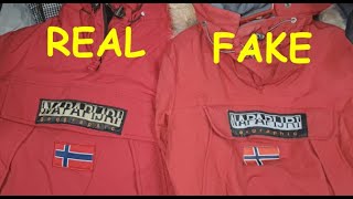 Napapijri pocket one jacket real vs fake How to spot original Napapijri rainforest parka jackets [upl. by Ytsur]