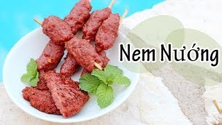 ❀Cooking With Mom Nem Nuong Grilled Pork SausagesPatties [upl. by Cirederf]