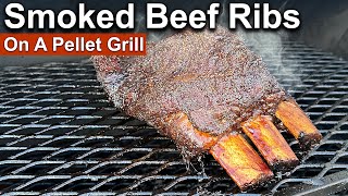 Smoked Beef Ribs on a Pellet Grill  Rum and Cook [upl. by Amhser14]