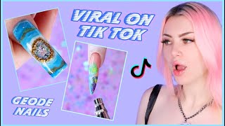 Recreating Tik Tok Nail Art Designs [upl. by Asirrak528]