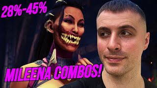 MILEENA COMBO COMPILATION MORTAL KOMBAT 1 [upl. by Jasen]