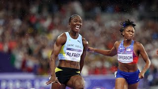 Julien Alfred wins Gold medal for Saint Lucia womens 100m  Julien Alfred Wins Gold medal 100m [upl. by Pickering]