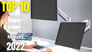 Top 10 Best Dual Monitor Stand Mount 2022  HeavyDuty Fully Adjustable [upl. by Ayitahs964]