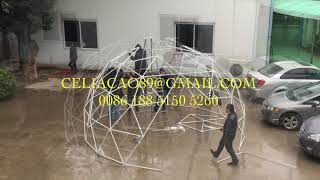 Dia 5m Geodesic Dome Tent Installation [upl. by Aleron]