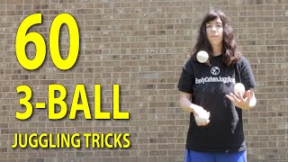 60 3Ball Juggling Tricks From Easy to Hard with slow motion [upl. by Euqinna551]