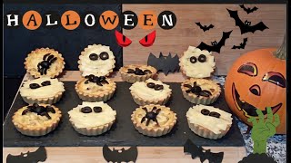 MINI QUICHES PARA HALLOWEEN 🎃😈🧌con masa quebrada casera terroríficamente divertidas😅😅 [upl. by Anilra]