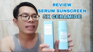 Review Serum Sunscreen 5X Ceramide Dari Skintifik SPF 50 [upl. by Egroeg]