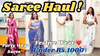 🌸Festive Saree Haul🌸 Myntra Haul  Style saree in different styles  fashion haul [upl. by Bo998]