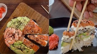 COMIDA JAPONESA EM CASA como fazer sushi diferente e fácil I receitas de sushi I VIX [upl. by Volkan25]