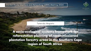 Reforestation planning of recommissioned plantation forestry areas in the Southern Cape [upl. by Peter]