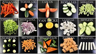 TIPOS DE CORTE FRUTAS Y VERDURAS COMO CORTAR FRUTAS Y VERDURAS POSICION CORRECTA DE LA MANO CORTAR [upl. by Oicnanev485]