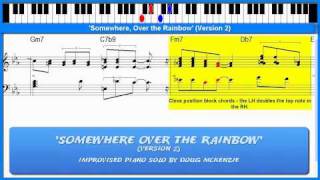 Somewhere Over the Rainbow Version 2  jazz piano tutorial [upl. by Ecirtra986]