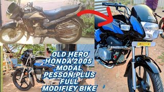 old Hero Honda Passion Plus 2005 full 2023 full modifiey spray painting Bike [upl. by Andy]