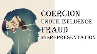 Coercion Undue Influence Fraud Misrepresentation  Indian Contract Act 1872  Law Guru [upl. by Ursulette568]