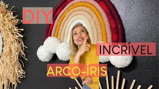 DIY  Como fazer um ARCOÍRIS passo a passo Macrame Rainbow Wall Hanging Step by Stet [upl. by Aivitnahs]