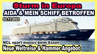 Mein Schiff 9 Meter Wellen amp Kotztüten vergriffen 🔴 amp AIDA betroffen  Costa Weltreise 2026  NCL [upl. by Aile]