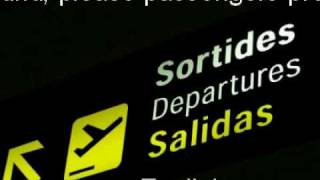 Barcelona Aeroport de Barcelona announcement for flight Spanair 415 to Madrid 20090504 [upl. by Ratib]