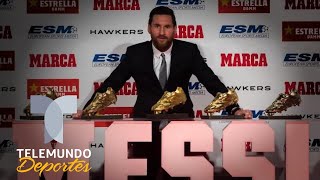 Lionel Messi ya tiene más Botas de Oro que Cristiano Ronaldo  Telemundo Deportes [upl. by Daigle]