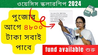 পূজোর আগে ওয়েসিস স্কলারশিপ 2024 টাকা পাবে 💸 🔴 oasis scholarship 202324 taka kobe dhuke [upl. by Laband788]