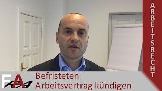 Befristeten Arbeitsvertrag kündigen  geht das Fachanwalt Bredereck [upl. by Ansev]