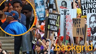 AAP Rocky films scenes as quotYung Felonquot for Spike Lee movie at The Bronx Courthouse [upl. by Spanos]