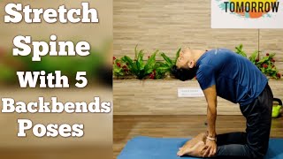 Stretch Your SPINE with These 5 Simple Yoga Backbends [upl. by Oicafinob]