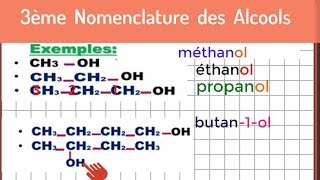 Cours Alcools Aliphatiques 3ème ScMathTech [upl. by Ahsauqal]