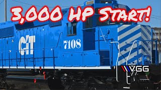 3000 HP Turbo V16 Locomotive Start Up And Tour [upl. by Attikram]