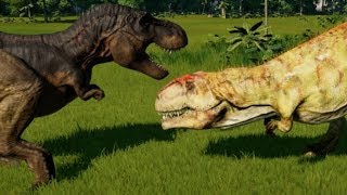 Giganotosaurus vs TRex Indominus Rex Indoraptor Spinoraptor Spinosaurus Carcha amp Allosaurus [upl. by Olympium]