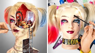 Get Crazy with Harley Quinn  Unique Makeup amp Diorama Inside the Head 🤪🎨💋 [upl. by Guarino797]