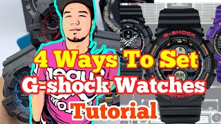 GSHOCK 4 WAYS TO SET TIME TUTORIAL PAANO NGA BA Tagalog TUTORIAL REVIEWS [upl. by Normac]