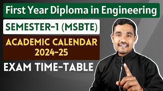 MSBTE Revised Academic Calendar 202425  Exam Time Table [upl. by Mellen]