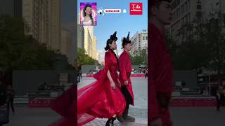 Ethnic Mongolian robes and clothing on the streets fashion mongolia chinafashion ethnicwear [upl. by Ellehcrad]